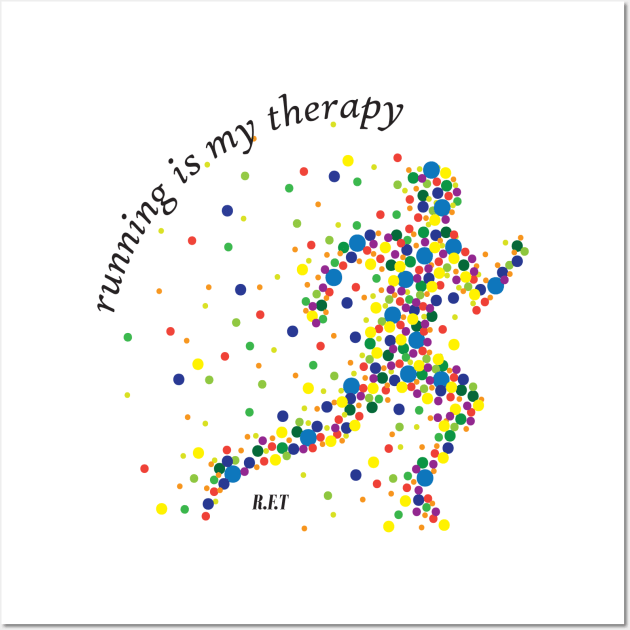 Running is my Therapy Wall Art by LittlePearlDesigns